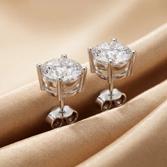3.00 CT Round Diamond Four Prong Stud Earrings