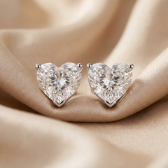 5.00 CT Heart Diamond Solitaire Stud Earrings