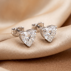 5.00 CT Heart Diamond Solitaire Stud Earrings