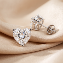 5.00 CT Heart Diamond Solitaire Stud Earrings