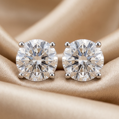 4.00 CT Round Diamond Solitaire Stud Earrings