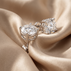 4.00 CT Round Diamond Solitaire Stud Earrings