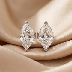 0.50 CT Marquise Diamond Solitaire Stud Earrings
