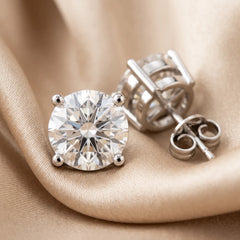 2.00 CT Round Diamond Four Prong Stud Earrings