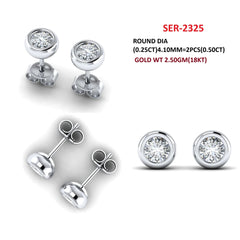 0.50 CT Round Diamond Bezel Stud Earrings