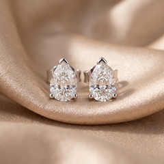 2.00 CT Pear Diamond Solitaire Stud Earrings