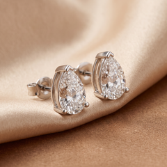 2.00 CT Pear Diamond Solitaire Stud Earrings