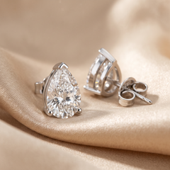 2.00 CT Pear Diamond Solitaire Stud Earrings
