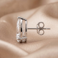 6.00 CT Pear Diamond Three Prong Stud Earrings