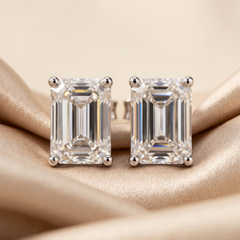 6.00 CT Emerald-cut Diamond Solitaire Stud Earrings