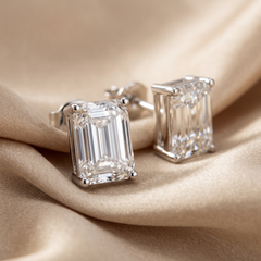 6.00 CT Emerald-cut Diamond Solitaire Stud Earrings