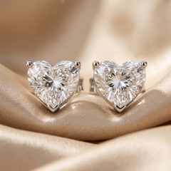 4.00 CT Heart Diamond Solitaire Stud Earrings