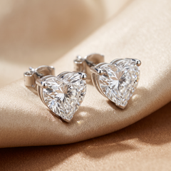 4.00 CT Heart Diamond Solitaire Stud Earrings