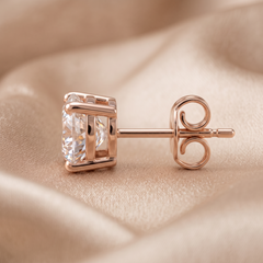 3.00 CT Round Diamond Solitaire Stud Earrings