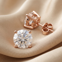 3.00 CT Round Diamond Solitaire Stud Earrings