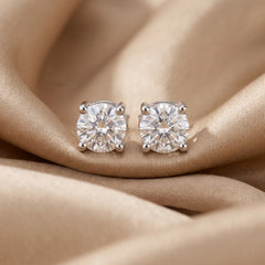 1.50 CT Round Diamond Four Prong Stud Earrings