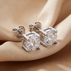 1.50 CT Round Diamond Four Prong Stud Earrings
