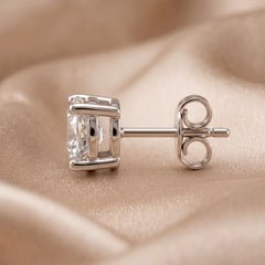 1.00 CT Round Diamond Four Prong Stud Earrings