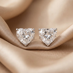 5.00 CT Heart Diamond Stud Earrings