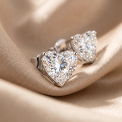 5.00 CT Heart Diamond Stud Earrings