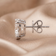 0.76 CT Heart Diamond Solitaire Stud Earrings