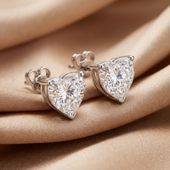 4.00 CT Heart Diamond Solitaire Stud Earrings