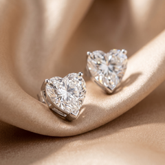 4.00 CT Heart Diamond Solitaire Stud Earrings