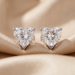 2.00 CT Heart Diamond Solitaire Stud Earrings