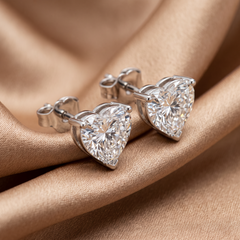 2.00 CT Heart Diamond Solitaire Stud Earrings