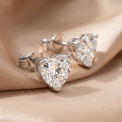2.00 CT Heart Diamond Solitaire Stud Earrings