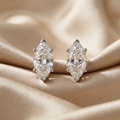 0.44 CT Marquise Diamond Solitaire Stud Earrings