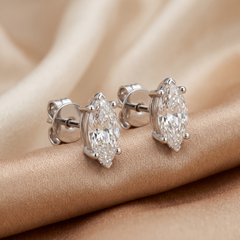 0.44 CT Marquise Diamond Solitaire Stud Earrings