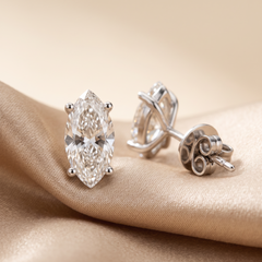 0.44 CT Marquise Diamond Solitaire Stud Earrings