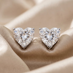 14.00 CT Heart Diamond Stud Earrings