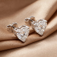 14.00 CT Heart Diamond Stud Earrings