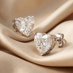 14.00 CT Heart Diamond Stud Earrings