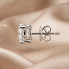 2.00 CT Round Diamond Four Prong Stud Earrings