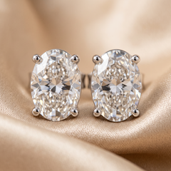 2.00 CT Oval Diamond Solitaire Stud Earrings
