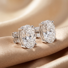 2.00 CT Oval Diamond Solitaire Stud Earrings