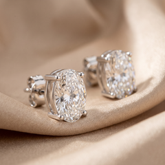 2.00 CT Oval Diamond Solitaire Stud Earrings