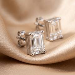 1.00 CT Emerald-cut Diamond Solitaire Stud Earrings