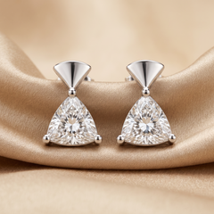 0.80 CT Trillion-cut Diamond Stud Earrings