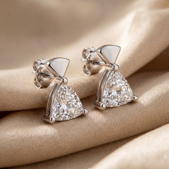 0.80 CT Trillion-cut Diamond Stud Earrings