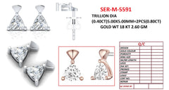0.80 CT Trillion-cut Diamond Stud Earrings