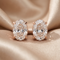 3.00 CT Oval Diamond Solitaire Stud Earrings