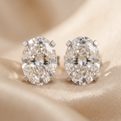 2.00 CT Oval Diamond Solitaire Stud Earrings