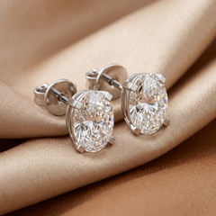 2.00 CT Oval Diamond Solitaire Stud Earrings