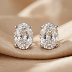 4.00 CT Oval Diamond Solitaire Stud Earrings