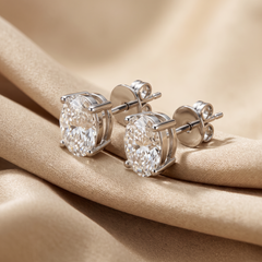 4.00 CT Oval Diamond Solitaire Stud Earrings