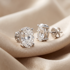 4.00 CT Oval Diamond Solitaire Stud Earrings